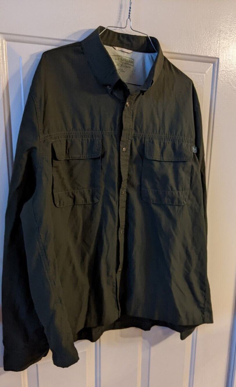 Vintage Field And Stream Shirt Mens Long Sleeve Button Down Green Size XXL